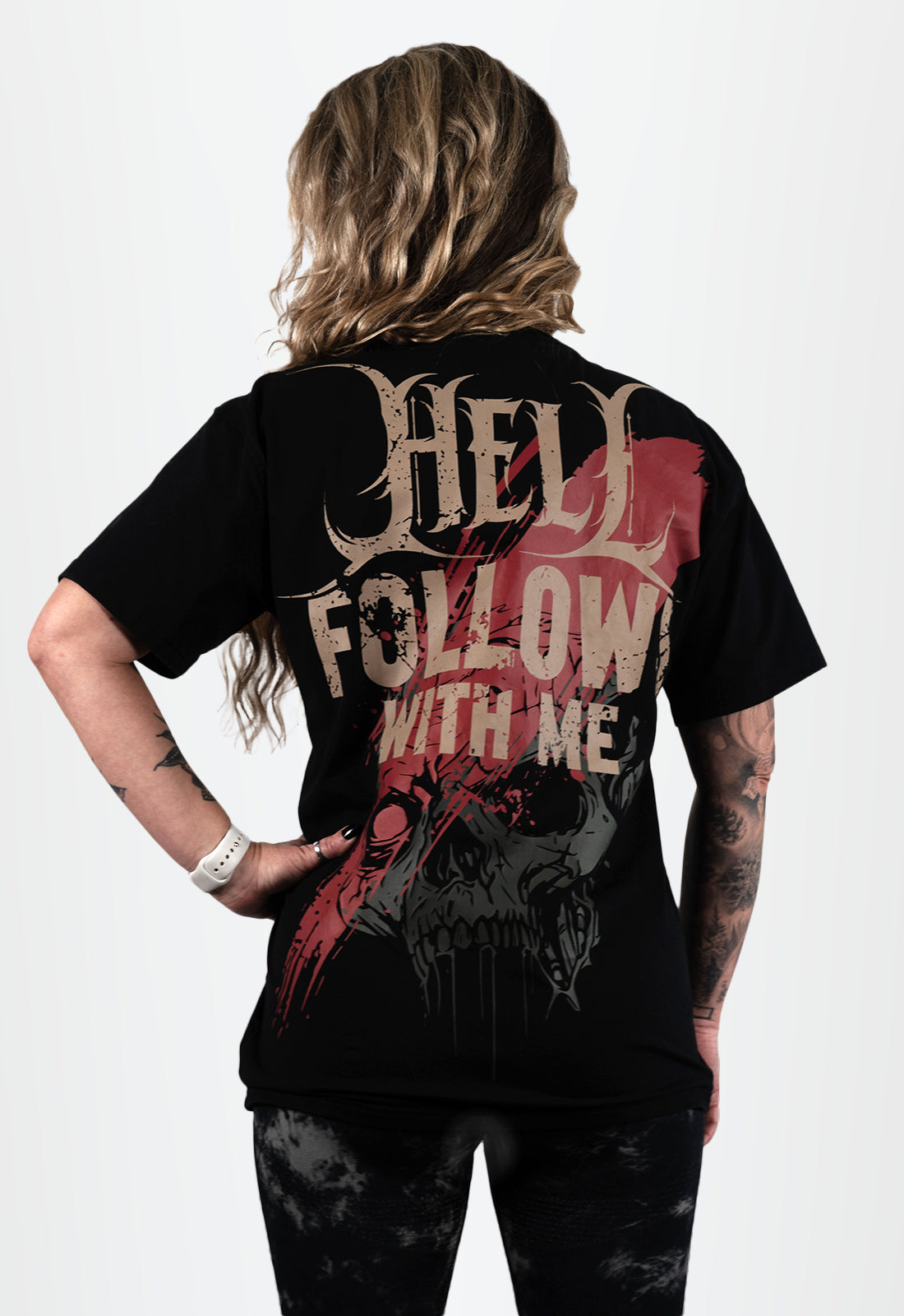 Hell Follows With Me Fitted Tee