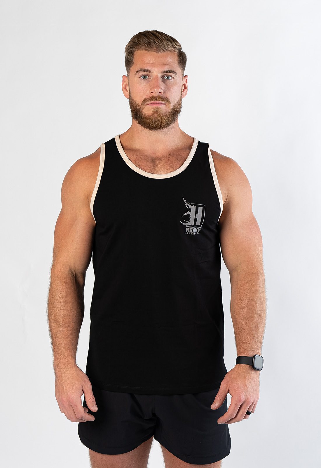 heavy apparel logo fitted tank top